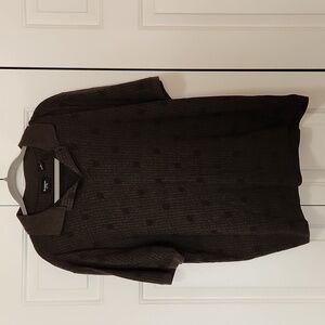 Haggar Dark Brown Textured Polo